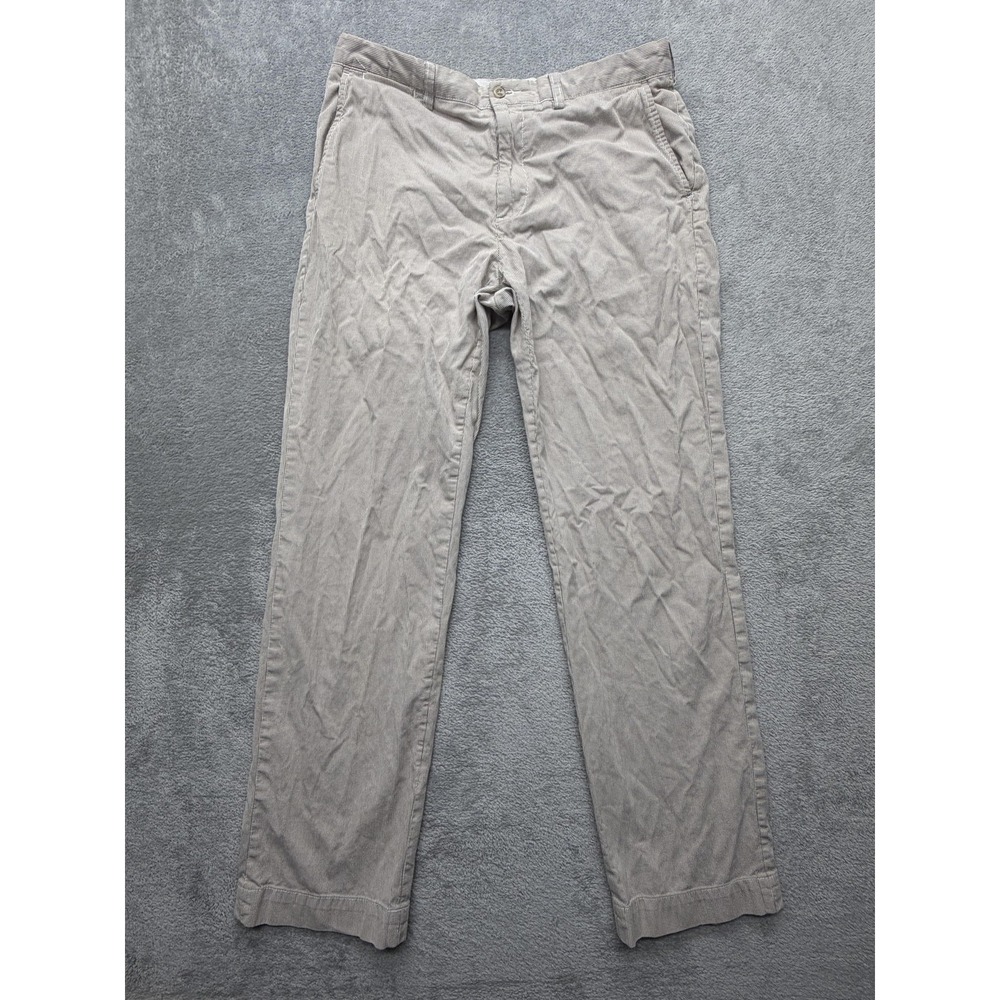 Polo‎ Ralph Lauren Pants Mens Measured 33x31 Beige Chino Straight Leg Striped